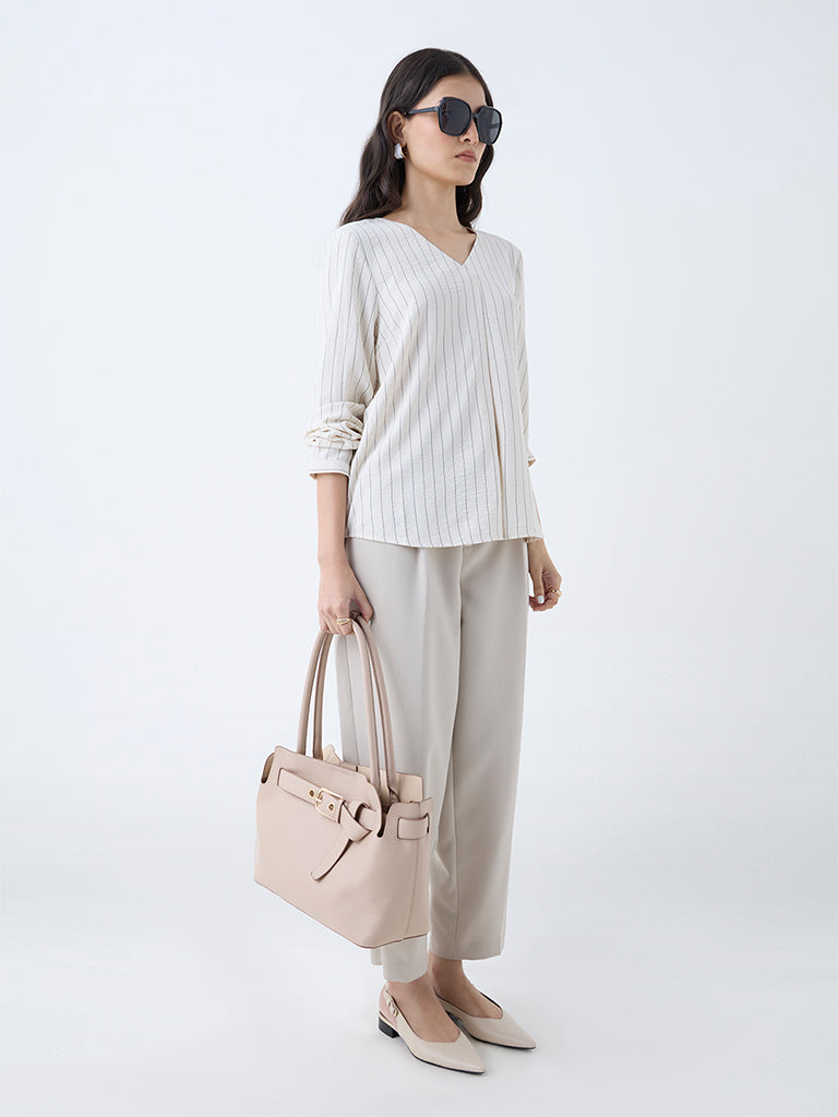 Wardrobe Off-White Striped Top